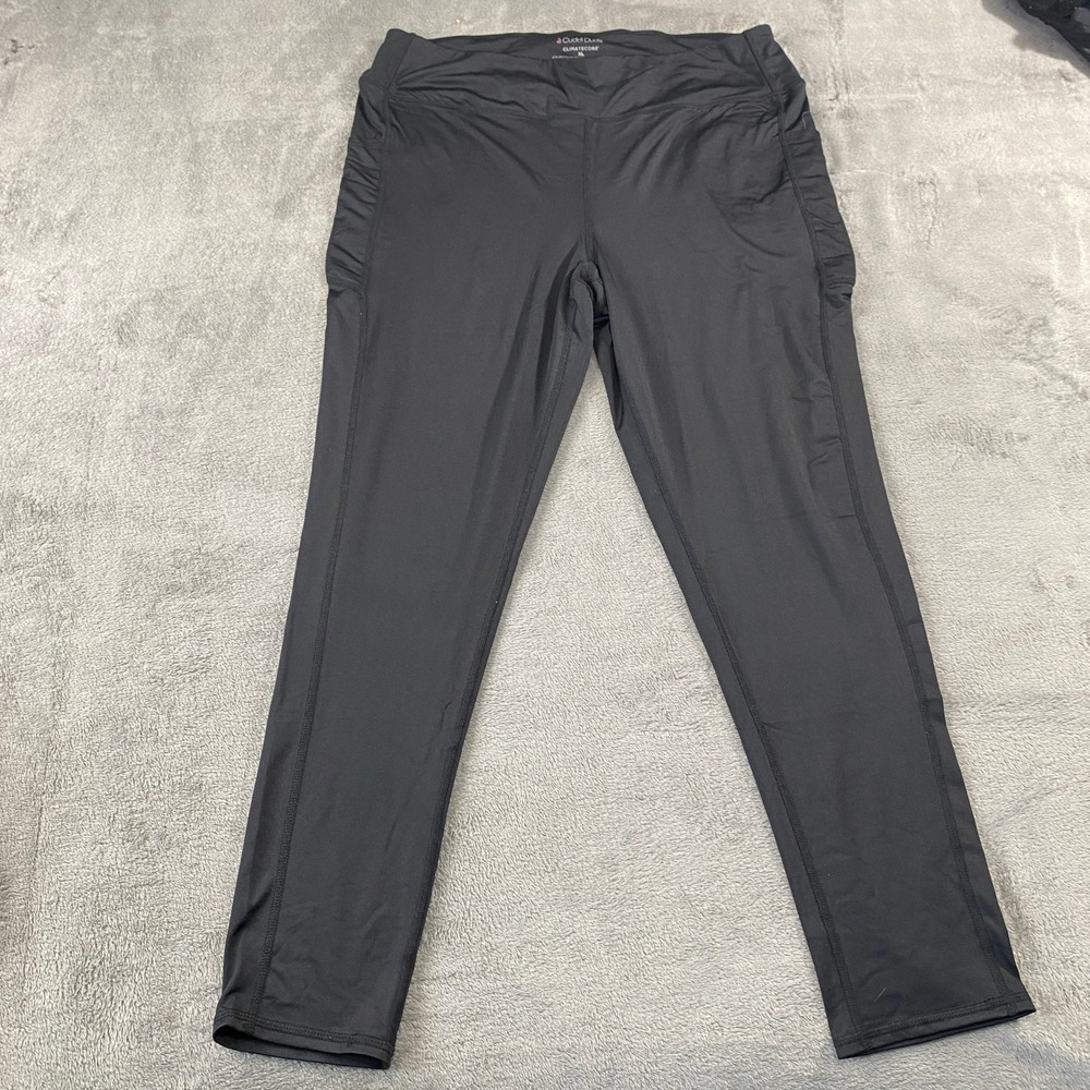Cuddl Duds Leggings Womens XL Black ClimateCore Active‎ Side Pockets Stretch Gym